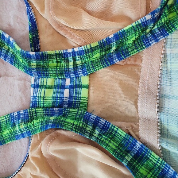 Vintage 70s Look Adorable Plaids One-Piece Swimsuit - SOFT - Picture 6 of 12